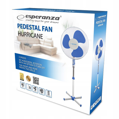 Ventilator në këmbë Esperanza Hurricane EHF001WB, 40 cm, 50 W, i bardhë