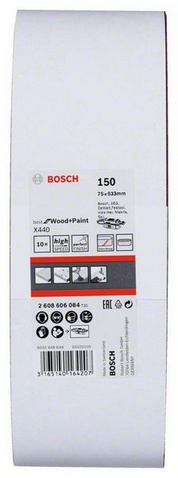Rrip gërryes Bosch PRO X440, 75 x 533mm, granulim 150, pako me 10 copë