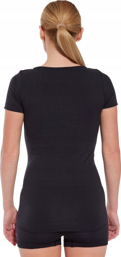 Bluzë termoaktive për goca BRUBECK Comfort Merino, pa qepje, lesh merino, e zezë