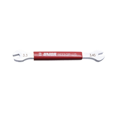 Çelës fije rrote biçiklete Unior 1633/2P, dyanshëm, 3.3mm 3.45mm, i kuq