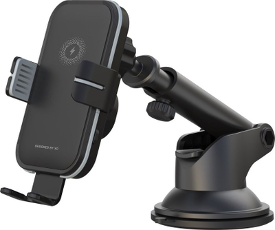 Mbajtëse telefoni për makinë XO WX027, karikim wireless 15W, me kupë vakumi, e zezë