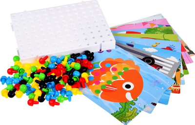Puzzle edukativ me kunja Colorful Mosaic, lojë mozaik me ngjyra plot