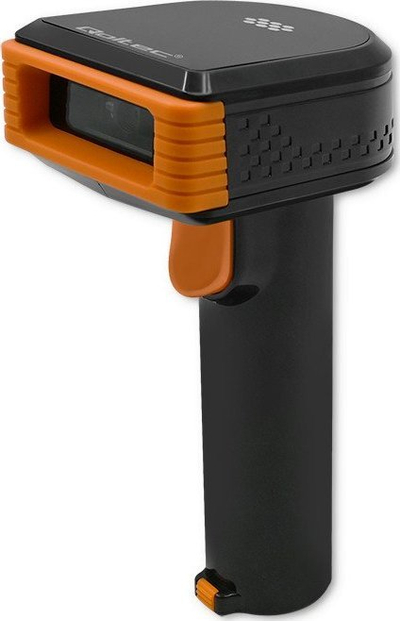 Lexues barkodash Delock 2D wireless, me bazë karikimi, i zi me portokalli