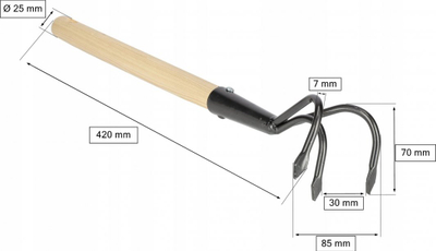 Алатка за градинарство BIG Loosener Claws, 3 метални запци, 35cm, зелена
