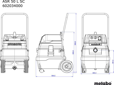 Fshesë me korrent Metabo ASR 50L SC, jeshile
