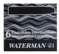 Waterman Mini Ink Cartridges, Црна, 6 парчиња
