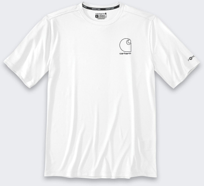 Bluzë Carhartt Force Sun Defender relaxed fit, UPF 40+, poliester 100%, e bardhë
