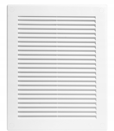 Grilë plastike ajrimi Awenta TRU24, 200x300mm, me rrjetë kundër insekteve, e bardhë