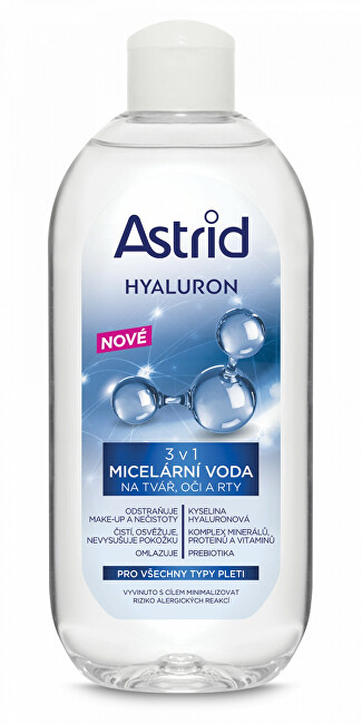 Ujë micellar Astrid Hyaluron 3 në 1, 400 ml