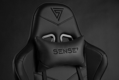 Karrige gaming SENSE7 Fabric, mbështetëse ergonomike, doreza të rregullueshme, me RGB, e zezë