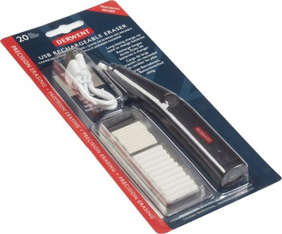 Gomë elektrike Derwent USB Rechargeable Eraser, e rikarikueshme me USB, me rimbushje