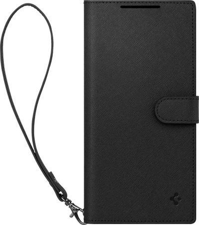 Kllapë-portofol Spigen Wallet S Plus për Samsung Galaxy S23 Ultra, me kapak, e zezë
