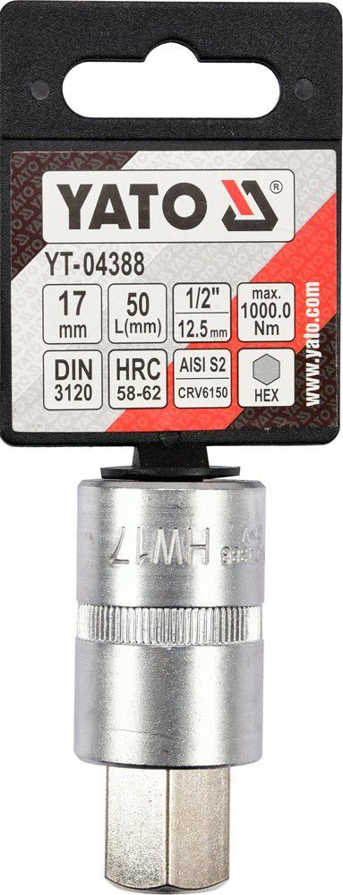 Prizë Hex Yato YT-04388, 1/2", H17 x 55 mm