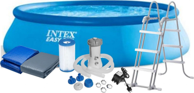 Pishinë fryrëse Intex Easy Set 26166, 457x107 cm, me gjithë kompletin pompë dhe shkallë, blu