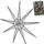 Yll dekorativ LED Christmas Star, 50 cm, dritë e bardhë e ngrohtë, metal i zi