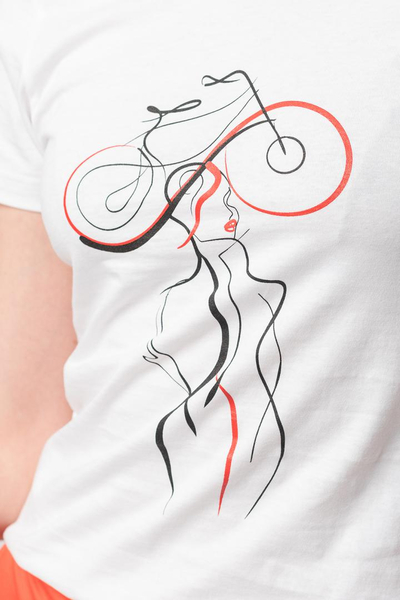 Bluzë T shirt casual për femra Lady With, madhësia L, e bardhë
