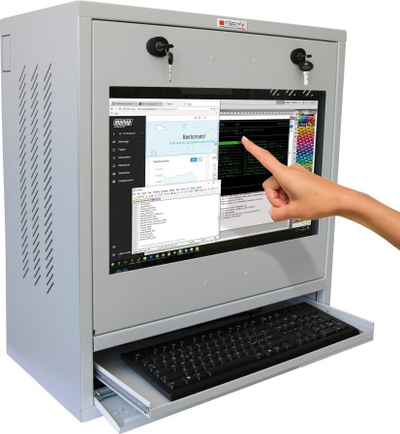 Kabinet sigurie për PC TECHLY, për monitor 22", me çelës, gri