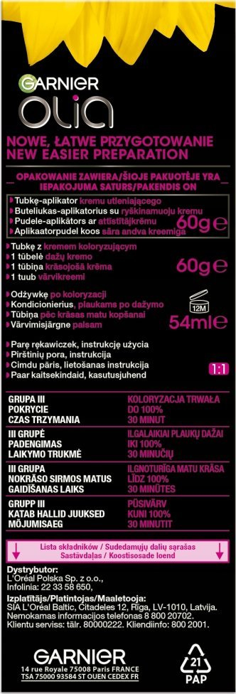 Bojë flokësh Garnier Olia 4.12, kafe e zezë
