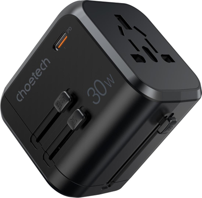 Karikues udhëtimi Choetech PD5008, 30W, 3x USB A 1x USB C, i zi