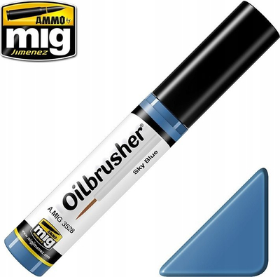 Bojë vaji për modele Ammo by Mig Oilbrusher Sky Blue, 10ml, blu e çelët, a.MIG-3528