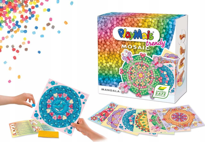 Set kreativ PlayMais TRENDY Mosaic Mandala, 3200 copa, për kalamaj