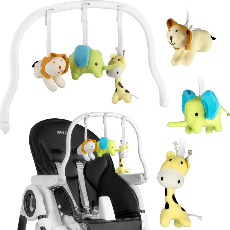 Hark lodrash Ricokids për karrige ngrënieje Belo Lindo Tugo, 3 lodra të varura, multikolor