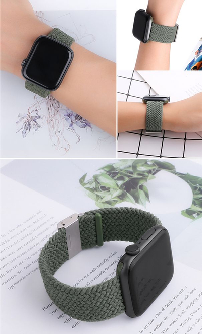 Rrip ore Apple iLike Braided Fabric, 38 40 41mm, tekstil i endur, blu me shumë ngjyra
