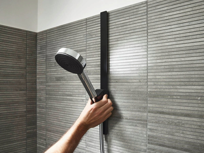 Panel muri Hansgrohe Wall Panel 50 cm, me ngjitje ose me vida, i zi mat