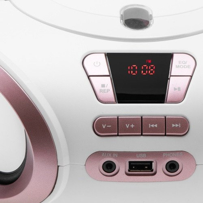 Radio boombox Adler AD 1181, me CD MP3 USB, FM, e bardhë bakri