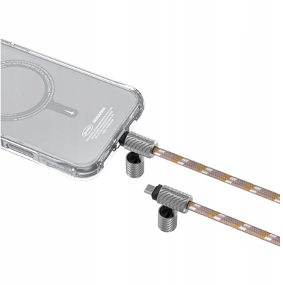 Kabllo lanyard për telefon Skinarma Dyno, USB C në USB C, 2 në 1, bezhë