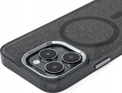 Kapak mbrojtës MagSafe Glitter për iPhone 16 Plus, me shkëlqim, i zi