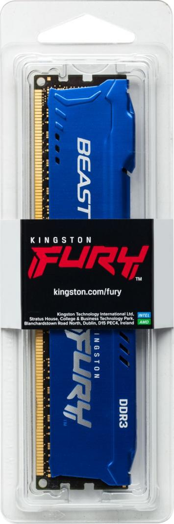 Modul i memories Kingston Fury Beast, DDR3, 8 GB, 1600MHz, CL10, i kaltër