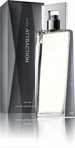 Ujë tualeti Avon Attraction for Him, 75ml, aromë druri dhe amber