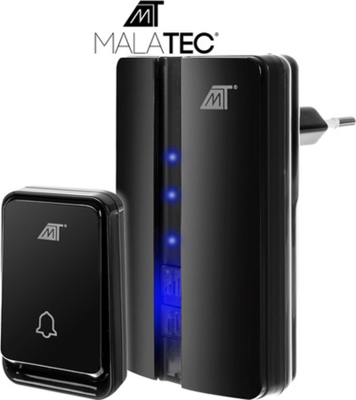 Kambanor dere Malatec Wireless IP44, 51 melodi, pa bateri, e bardhë