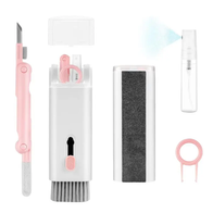Set pastrimi për pajisje elektronike Hutini 10246, brushë me fibra + sfungjer anti-bakterial + sprej të rimbushshëm + brushë silikoni