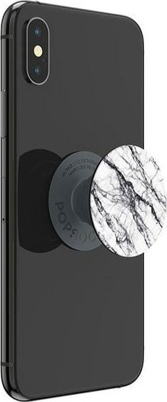 Mbajtëse telefoni Popsockets White Stone Marble 2, grip edhe stand, mermer i bardhë