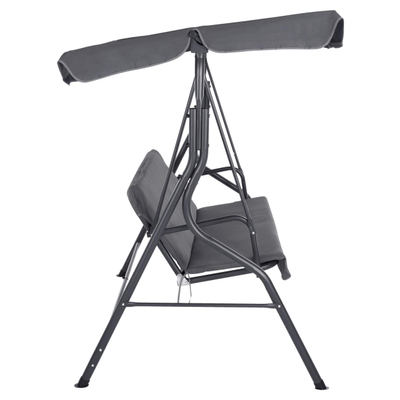 Lëkundëse verande 3-ulëse me mbrojtës dielli Likid 170x110x153Hcm (HM5979.01), gri