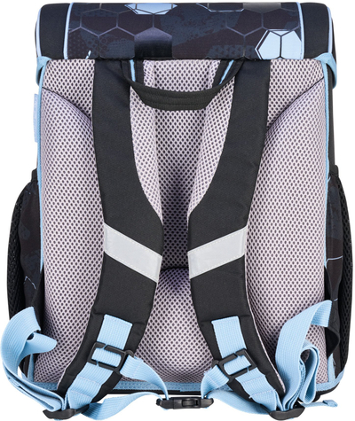 Çantë shkolle Herlitz School Satchel Loop Plus Cyber Soccer, 17L, ergonomike, blu e zezë