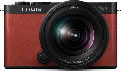Aparat fotografik Panasonic LUMIX S9, full frame 24.2MP, lente S 20-60mm, i kuq