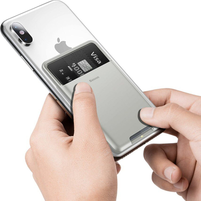 Mbajtëse vetëngjitëse për karta Baseus ACKD-B0G, silikon, për telefon, gri