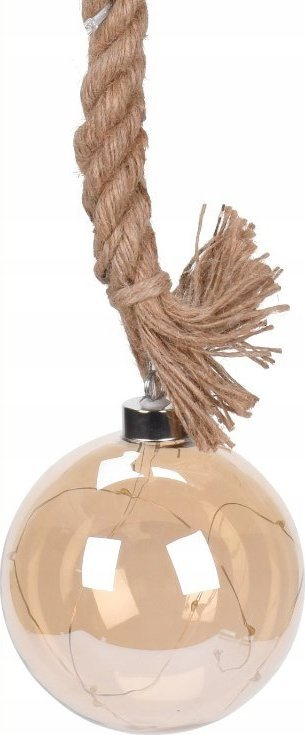 Top dekorativ LED Koopman, qelq 12cm, dritë e ngrohtë, portokalli