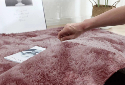 Tapet Shaggy Round Ombre, 100 cm, poliestër, vjollcë rozë