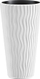 Vazo plastike Desert Sand Narrow me insert, 29.7 cm, e bardhë