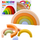Lodër puzzle Rainbow Leantoys, gomë, 5 pjesë, ngjyra pastel