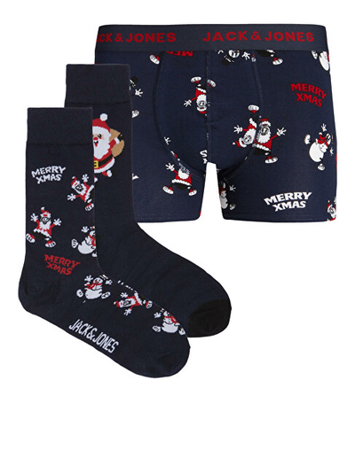 Set mbathje dhe qorape për meshkuj Jack&Jones Jachappy Xmas Giftbox, të zeza