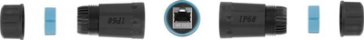 Lidhës kabllo DeLOCK RJ45 në RJ45, Cat.6A, IP68, i zi
