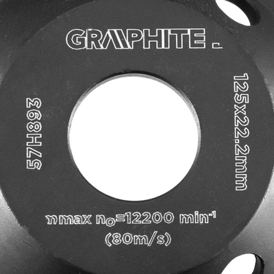 Disk prerës diamant Graphite 57H801, 125mm, 22.2mm, gri