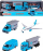 Set lodrash transporti Majorette MAERSK, die-cast, 4 modele, blu