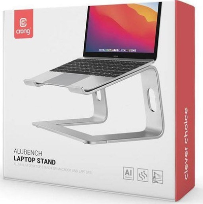 Qëndrim laptopi Crong prej alumini, ergonomik, i zi