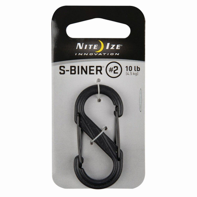 Пластична карабинерска алка Nite Ize S-Biner SBP2-03-01BG, големина 2, црна